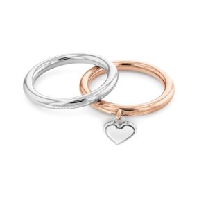 Calvin Klein Romantická bicolor súprava oceľových prsteňov Captivate 35000327 54 mm