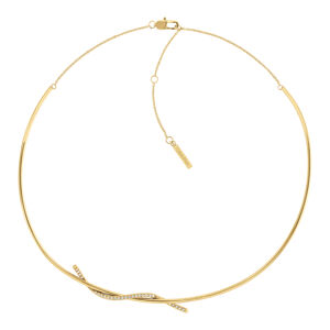 Calvin Klein Slušivý pozlátený náhrdelník s kryštálmi 35000511