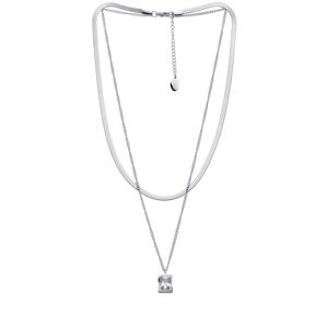 CRYSTalp Štýlový dvojitý náhrdelník s kryštálom Royal 32139.WHI.E
