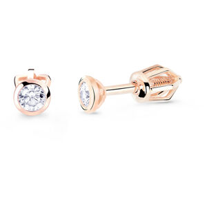 Cutie Diamonds Minimalistické kôstkové náušnice z ružového zlata s briliantmi DZ8007-30-00-X-4