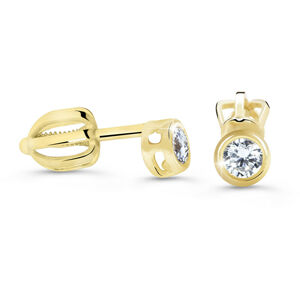 Cutie Diamonds Minimalistické kôstkové náušnice zo žltého zlata s briliantmi DZ62231-30-00-X-1