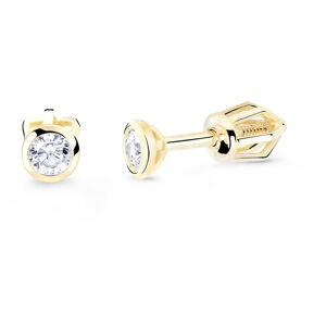 Cutie Diamonds Minimalistické kôstkové náušnice zo žltého zlata s briliantmi DZ8007-30-00-X-1