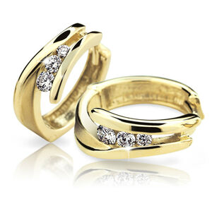 Cutie Diamonds Pôvabné kruhové náušnice zo žltého zlata s briliantmi DZ6433-1794-80-00-X-1