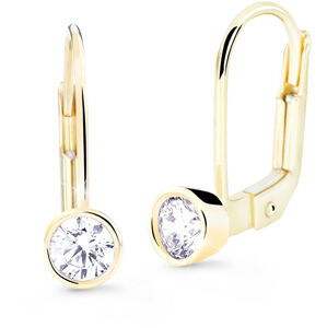 Cutie Diamonds Pôvabné visiace náušnice zo žltého zlata s briliantmi DZ8017-55-00-X-1