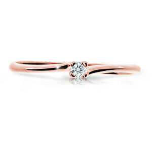 Cutie Diamonds Trblietavý prsteň z ružového zlata s briliantom DZ6733-2948-00-X-4 52 mm