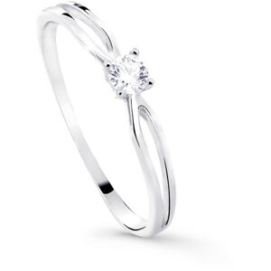 Cutie Diamonds Trblietavý zásnubný prsteň z bieleho zlata s briliantom DZ8027-00-X-2 51 mm