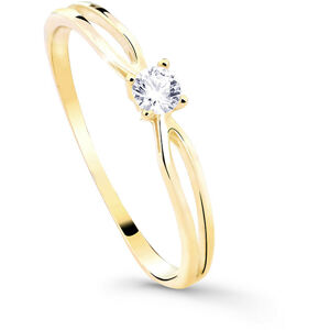Cutie Diamonds Trblietavý zásnubný prsteň zo žltého zlata s briliantom DZ8027-00-X-1 48 mm