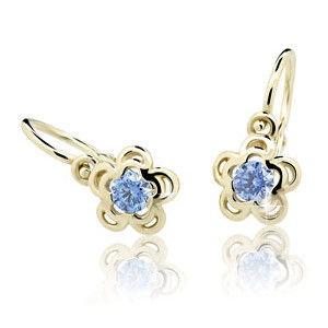 Cutie Jewellery Zlaté detské náušnice C2204-10-X-1 svetlo modrá