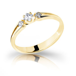 Cutie Jewellery Pôvabný prsteň zo žltého zlata so zirkónmi Z6866-2105-10-X-1 62 mm