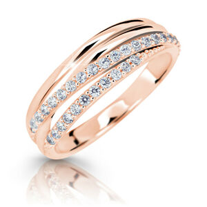 Cutie Jewellery Trblietavý prsteň z ružového zlata Z6716-3352-10-X-4 57 mm