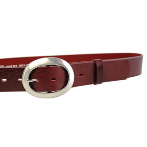 Penny Belts Dámsky kožený opasok 11895 Tmavo Červený 115 cm