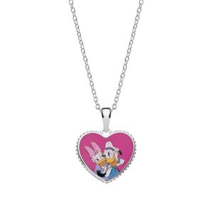 Disney Romantický strieborný náhrdelník Donald and Daisy Duck CS00025SL-P (retiazka, prívesok)