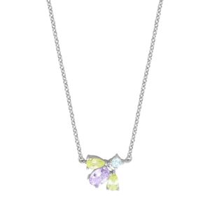 Esprit Blýštivý strieborný náhrdelník s farebnými zirkónmi ESNL01821342