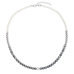 Evolution Group Elegantný perlový náhrdelník s kryštálmi Preciosa 32065.3