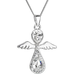 Evolution Group Nežný strieborný náhrdelník Anjel s kryštálmi Swarovski 32072.1 (retiazka, prívesok)