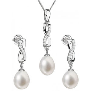 Evolution Group Súprava strieborných šperkov s pravými perlami Pavona 29041.1 (náušnice, retiazka, prívesok)