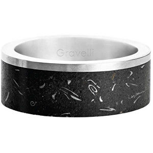 Gravelli Štýlový betónový prsteň Edge Fragments Edition oceľová / atracitová GJRUFSA002 56 mm