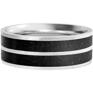 Gravelli Betónový prsteň Fusion Double line oceľová / antracitová 50 mm