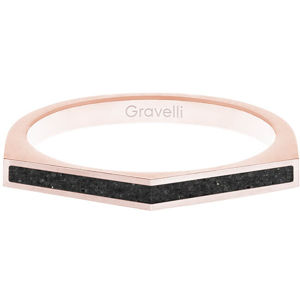 Gravelli Oceľový prsteň s betónom Two Side bronzová / antracitová GJRWRGA122 50 mm