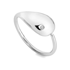 Hot Diamonds Elegantný strieborný prsteň s diamantom Tide DR281 51 mm