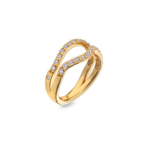Hot Diamonds Luxusný pozlátený prsteň s diamantom a topásami Jac Jossa Soul DR223 52 mm