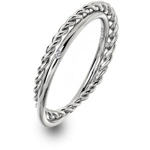Hot Diamonds Luxusný strieborný prsteň s pravým diamantom Jasmine DR210 60 mm