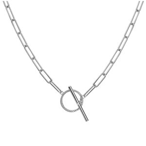Hot Diamonds Minimalistický strieborný náhrdelník s diamantom a topazmi Linked DN171