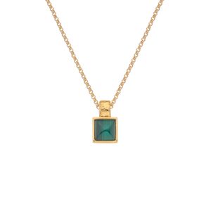 Hot Diamonds Pozlátený náhrdelník s malachitom a diamantom Jac Jossa Hope DP844 (retiazka, prívesok)