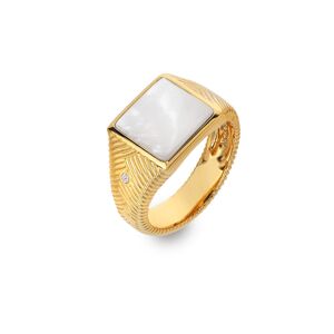 Hot Diamonds Pozlátený prsteň s diamantom a perleťou Jac Jossa Soul DR249 55 mm