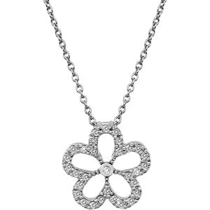 Hot Diamonds Strieborný náhrdelník s pravým diamantom Daisy DP720 (retiazka, prívesok)