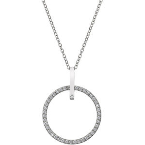 Hot Diamonds Strieborný náhrdelník s pravým diamantom Flora DP718 (retiazka, prívesok)