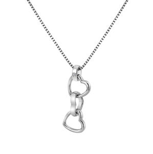 Hot Diamonds Zamilovaný strieborný náhrdelník Trio Triple Heart DP835 (retiazka, prívesok)