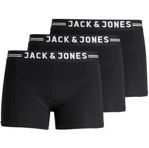 Jack&Jones 3 PACK - pánske boxerky SENSE 12081832 Black Black waistband S