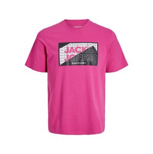 Jack&Jones Pánske tričko JCOLOGAN Standard Fit 12242492 pink yarrow M