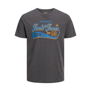Jack&Jones Pánske tričko JJELOGO Standard Fit 12233594 Dark Grey Melange L