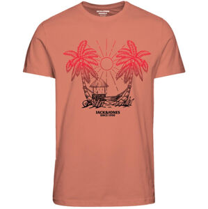 Jack&Jones Pánske tričko JORARUBA Standard Fit 12258057 Canyon Sunset XL