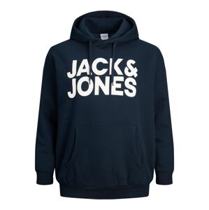 Jack&Jones PLUS Pánska mikina JJECORP Regular Fit 12163777 Blue/large print 5XL