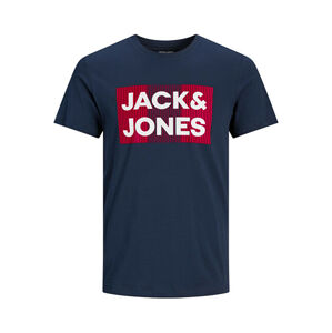 Jack&Jones PLUS Pánske tričko JJELOGO Regular Fit 12158505 Navy Blazer 6XL
