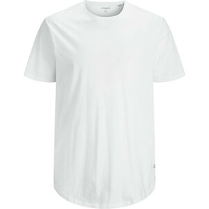 Jack&Jones PLUS Pánske tričko JJENOA Long Line Fit 12184933 White 3XL