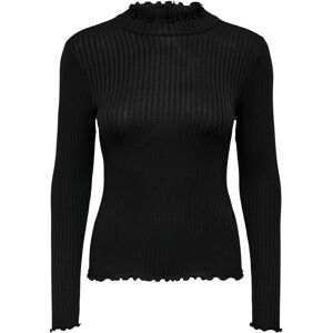 Jacqueline de Yong Dámske tričko JDYFRANSISKA Stretch Fit 15228065 Black XS