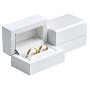 JK Box Drevená biela krabička na snubné prstene DD-3/A1