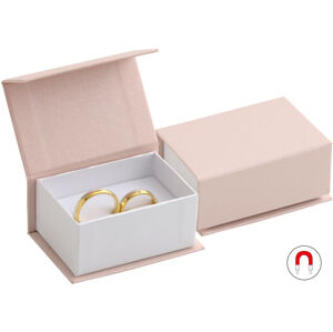 JK Box Púdrovo ružová darčeková krabička na snubné prstene VG-7/A5/A1