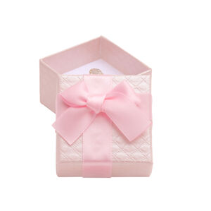 JK Box Ružová darčeková krabička na šperky s mašľou AT-2/A5