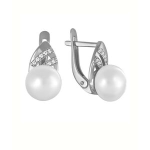 JVD Elegantné strieborné náušnice so zirkónmi a perlami SVLE0992XH2P100