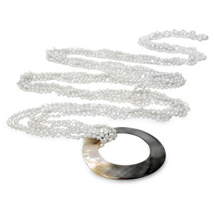 JwL Luxury Pearls Multifunkčné dlhý šál z bielych perál JL0239