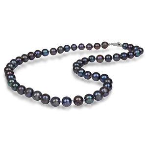 JwL Luxury Pearls Náhrdelník s pravými kovovo modrými perlami JL0265