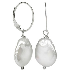 JwL Luxury Pearls Strieborné náušnice s pravou bielou perlou JL0154