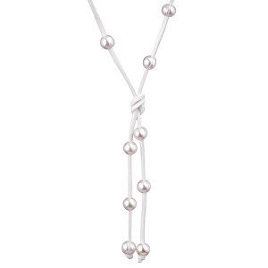 JwL Luxury Pearls Dlhý kožený náhrdelník 3v1 s pravými perlami JL0497