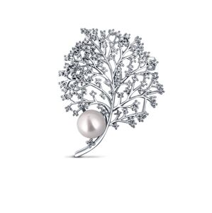 JwL Luxury Pearls Elegantná perlová brošňa so zirkónmi JL0791
