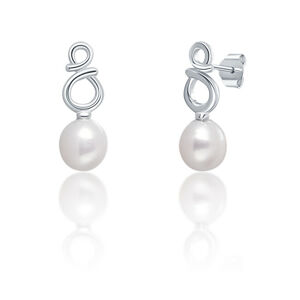 JwL Luxury Pearls Jemné strieborné náušnice s pravými bielymi perlami JL0683